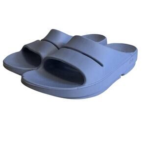 Oofos Ooahh Recovery Slide Sandals Moroccan Blue Womens Sz 7/Men's 5 EUC